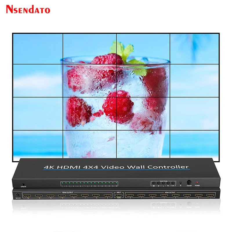 Контроллер для видеостен HDMI, процессор для видеостен 4x4 4K, 2x2, 2x3, 3x3, 5x2, 6x2, 2x7, 7x2, 3x5, 5x3, с поддержкой сращивания 16 экранов
Контроллер для видеостен HDMI, процессор для видеостен 4x4 4K, 2x2, 2x3, 3x3, 5x2, 6x2, 2x7, 7x2, 3x5, 5x3, с поддержкой сращивания 16 экранов