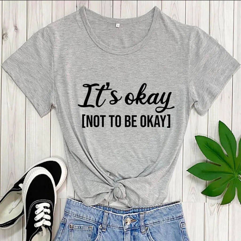 It's OK psychological awareness mental health theme T-shirt motivation slogan round neck T-shirt
It's OK psychological awareness mental health theme T-shirt motivation slogan round neck T-shirt
