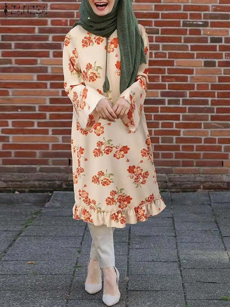 ZANZEA Women Spring Muslim Blouse Long Sleeve Floral printed O-Neck Buttons Kaftan Abaya Tunic Tops Bohemian Casual Blusas 2022
ZANZEA Women Spring Muslim Blouse Long Sleeve Floral printed O-Neck Buttons Kaftan Abaya Tunic Tops Bohemian Casual Blusas 2022