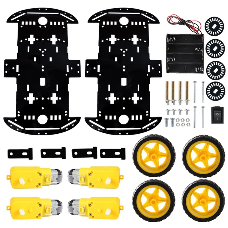 Intelligent Robot Assembly Car Kit DIY Kit Four-Wheel Drive Double Bottom Build Acrylic Base Car Learning Programmingkit
Intelligent Robot Assembly Car Kit DIY Kit Four-Wheel Drive Double Bottom Build Acrylic Base Car Learning Programmingkit