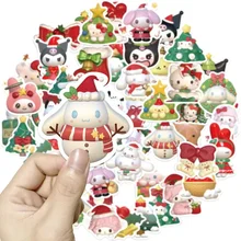 10/50 PCS Sanrio Stickers Christmas Decals Cartoon Hello Kitty Stickers Luggage Skateboard Suitcase Laptop Graffiti Children Toy