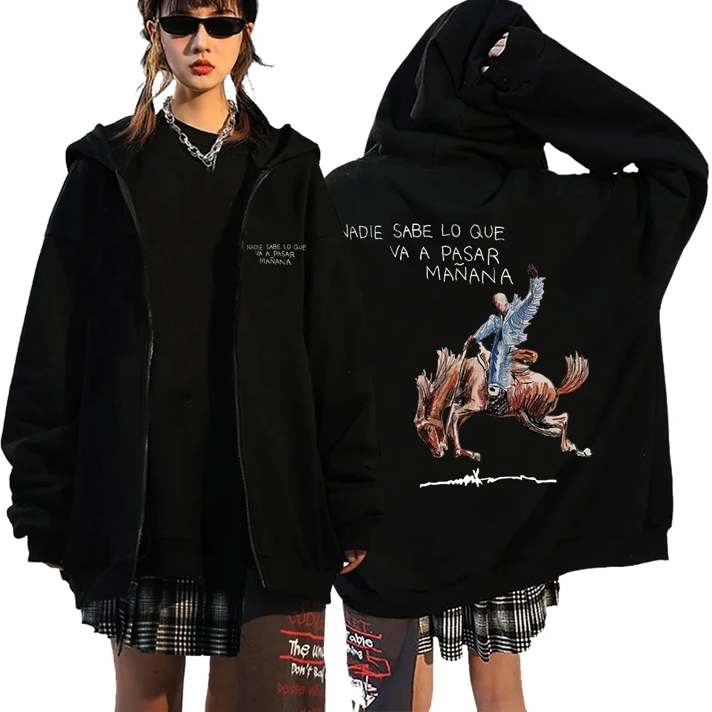 Толстовка с капюшоном Bad Bunny New Ablum Nadie знает Lo Que Va A pass Manana, мужская и женская модная толстовка на молнии, толстовка в подарок, фанат плохого кролика 
Толстовка с капюшоном Bad Bunny New Ablum Nadie знает Lo Que Va A pass Manana, мужская и женская модная толстовка на молнии, толстовка в подарок, фанат плохого кролика