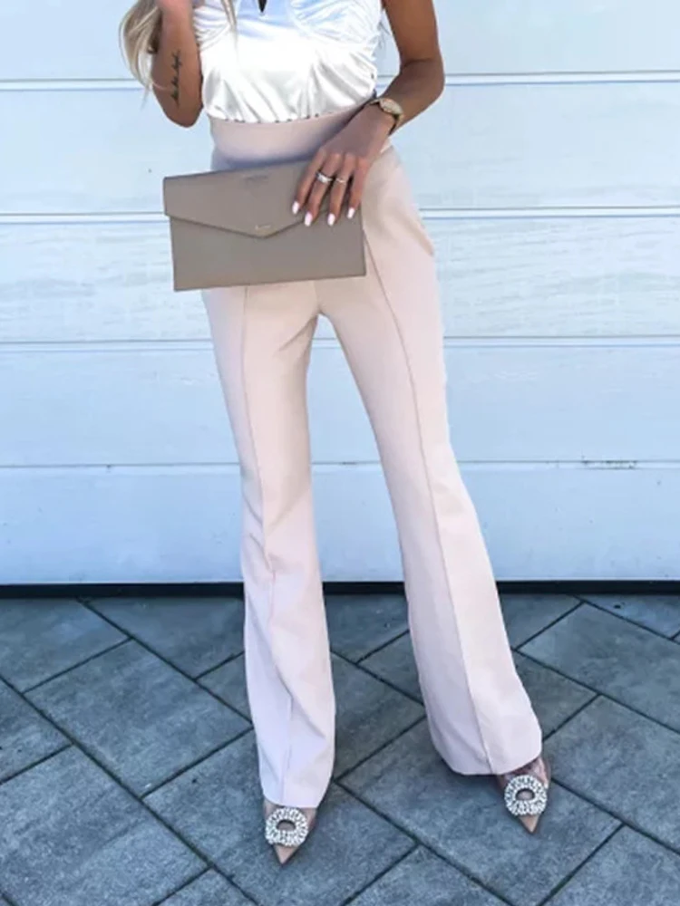 Office Fashion Commuter Long Pants 2022 Spring Casual High Waist Slim Fit Flare Trousers Summer Women Elegant Soild Suit Pants
Office Fashion Commuter Long Pants 2022 Spring Casual High Waist Slim Fit Flare Trousers Summer Women Elegant Soild Suit Pants
