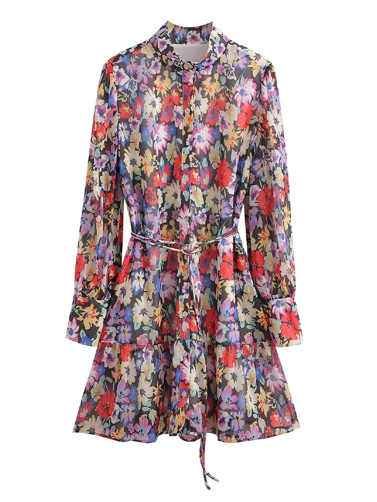 Женское платье-рубашка с воротником-стойкой и поясом, Осень-зима
Женское платье-рубашка с воротником-стойкой и поясом, Осень-зима