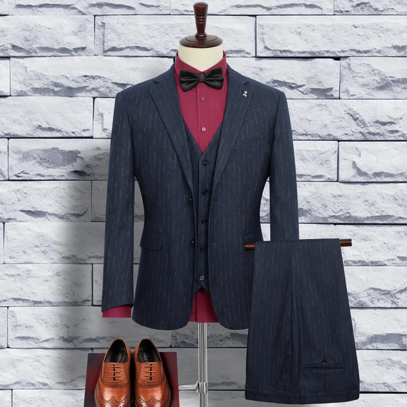 2022new obese fashion Men Stripe Three piece Single Breasted Clothes+trousers+vest Formal Men Suits For Wedding plus size XL-9XL
2022new obese fashion Men Stripe Three piece Single Breasted Clothes+trousers+vest Formal Men Suits For Wedding plus size XL-9XL