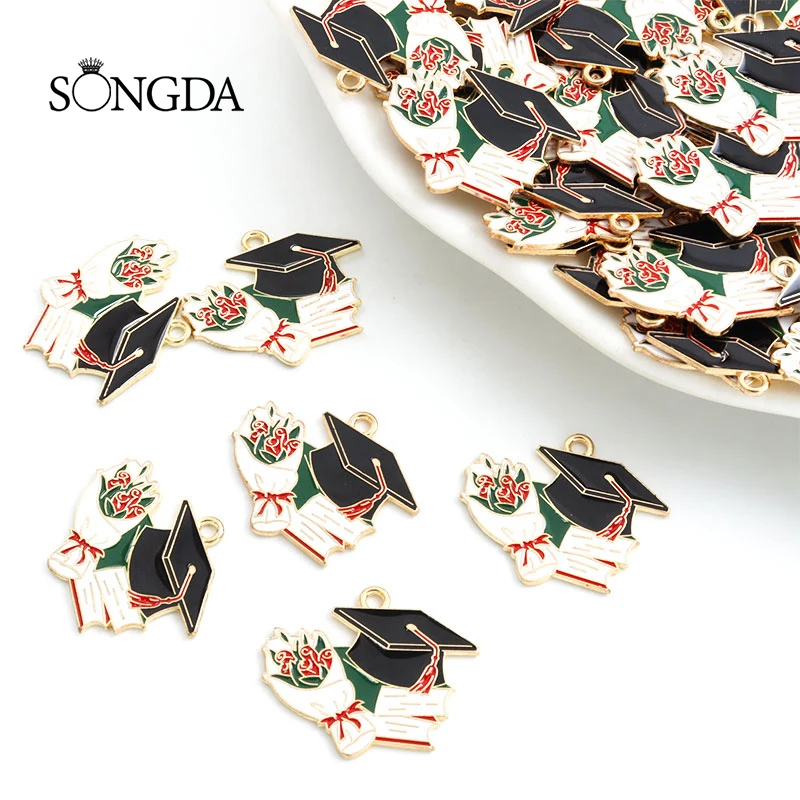 10pcs Graduation Bachelor's Cap Enamel Charms Cartoon Books Flower Alloy Pendant For Making DIY Handmade Souvenir Gift Accessory
10pcs Graduation Bachelor's Cap Enamel Charms Cartoon Books Flower Alloy Pendant For Making DIY Handmade Souvenir Gift Accessory