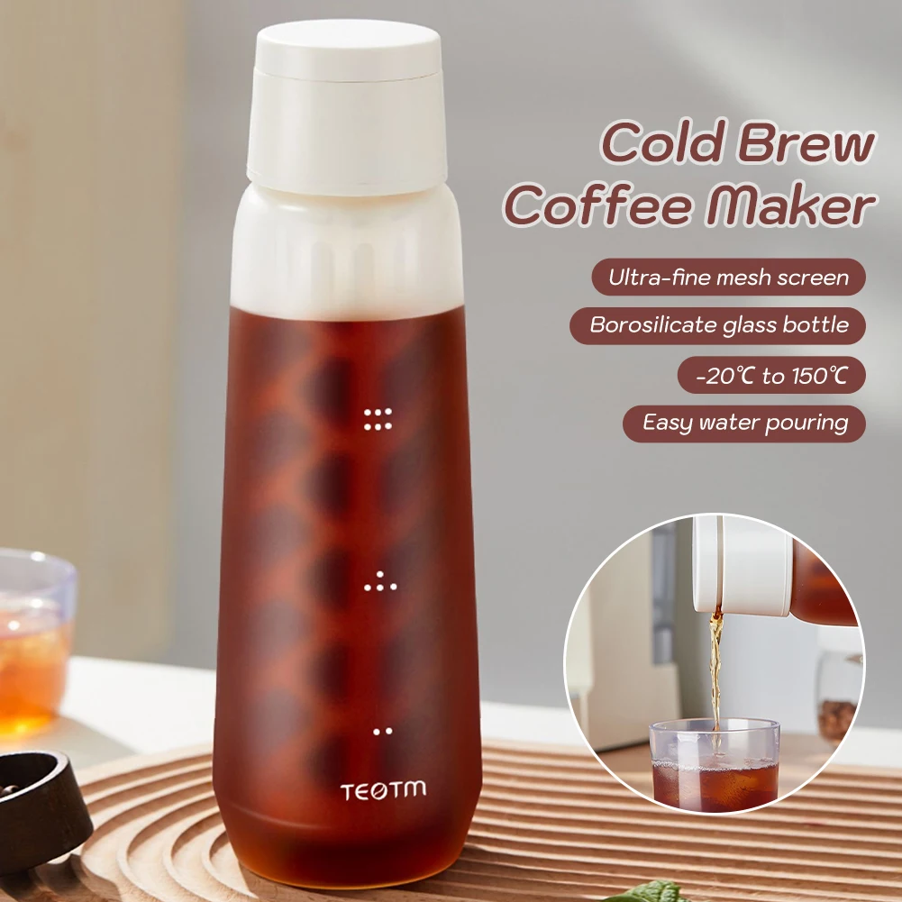 750ml Cold Brew Coffee Maker Borosilicate Glass Iced Tea Maker Pitcher with Ultra-Fine Filter Screen Glass Carafe Coffee Maker
750ml Cold Brew Coffee Maker Borosilicate Glass Iced Tea Maker Pitcher with Ultra-Fine Filter Screen Glass Carafe Coffee Maker