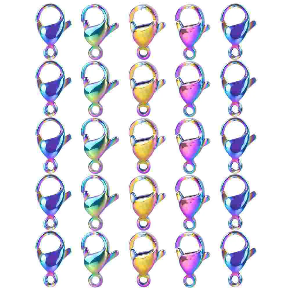 

20 Pcs Colorful Lobster Clasp Charm Necklace Premium Buckles Jewelry Connecting Key Chain Clasps Stainless Steel Keychain
