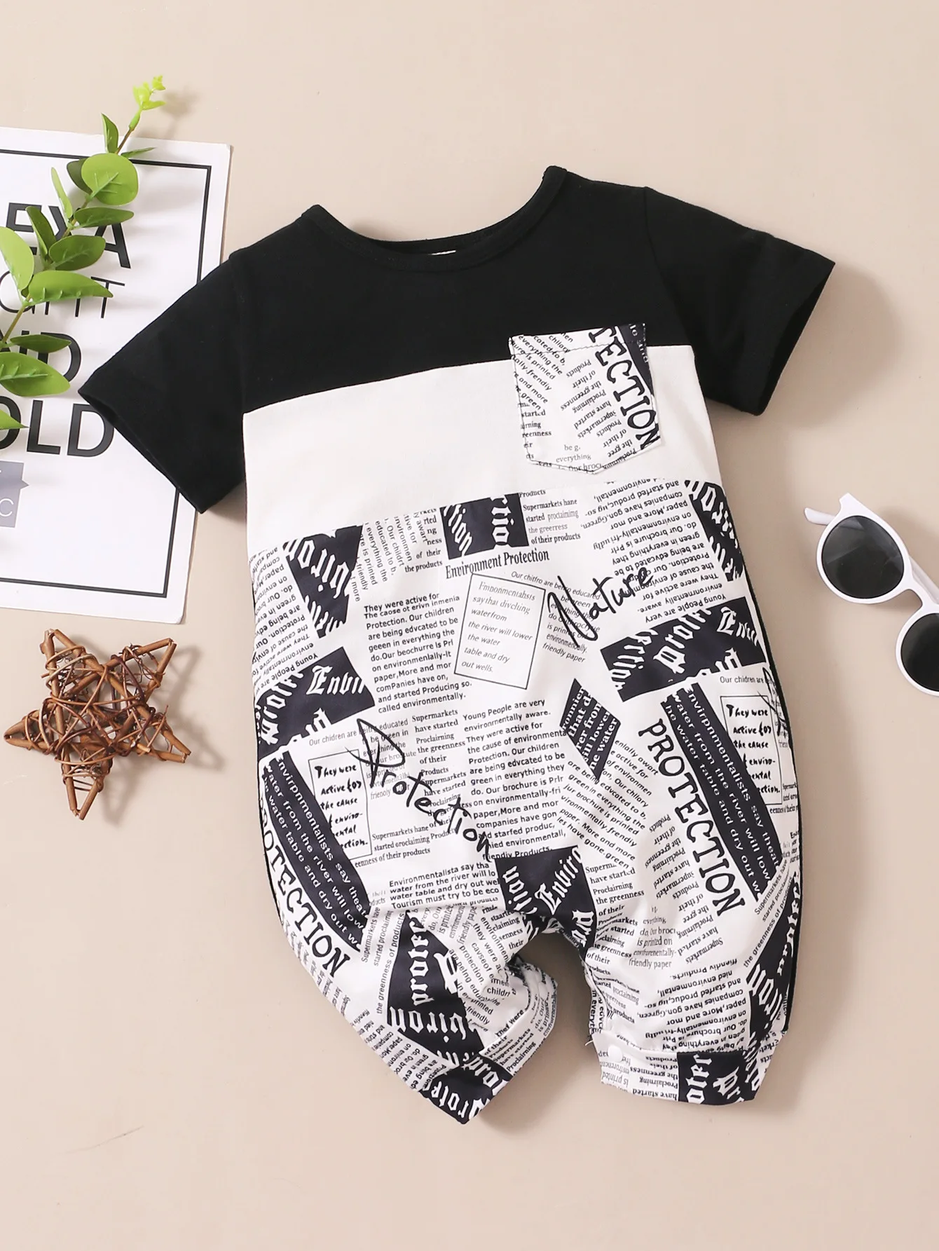 Baby Boy Clothes Infant Fashion Romper Toddler Letter Print Short Sleeve Bodysuit With Pocket Children Casual Home Romper
Baby Boy Clothes Infant Fashion Romper Toddler Letter Print Short Sleeve Bodysuit With Pocket Children Casual Home Romper