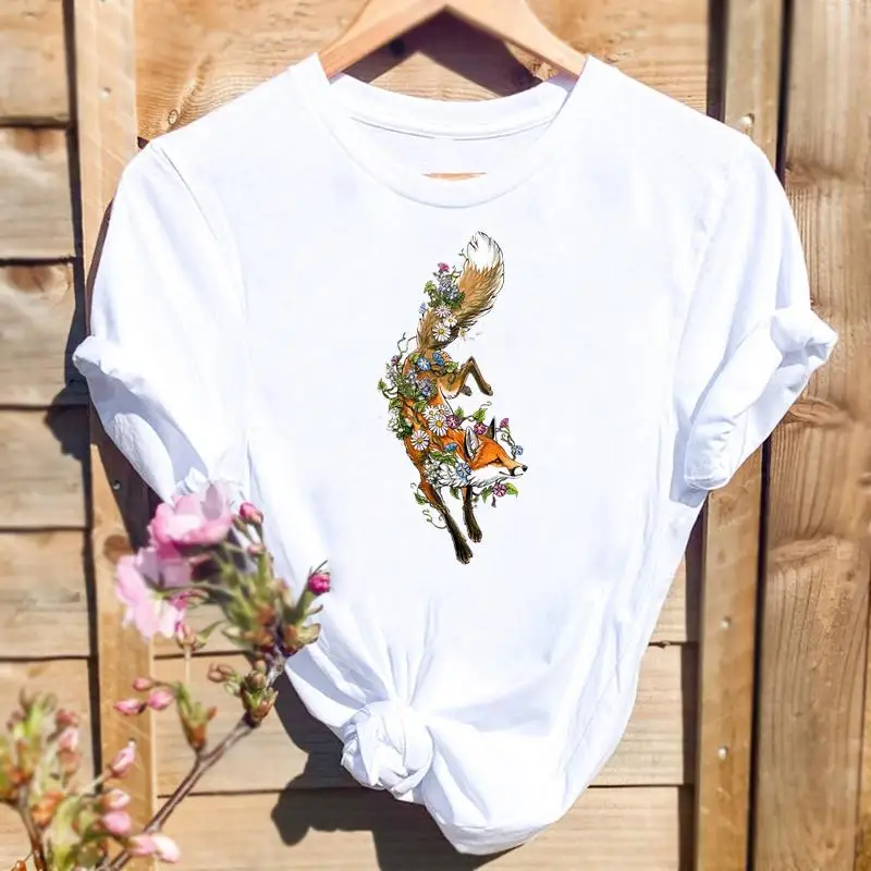 Women T Shirt Summer T-shirts Print Female Graphic Top Wild Animal Flower Spring Short Sleeve Fashion Cartoon Tee T-Shirt
Women T Shirt Summer T-shirts Print Female Graphic Top Wild Animal Flower Spring Short Sleeve Fashion Cartoon Tee T-Shirt