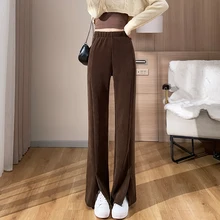 Women Pants High Waist Winter Clothes for Women Slacks Streetwear Autumn Korean Fashion Trousers Womens New Flare Warm Clothing
