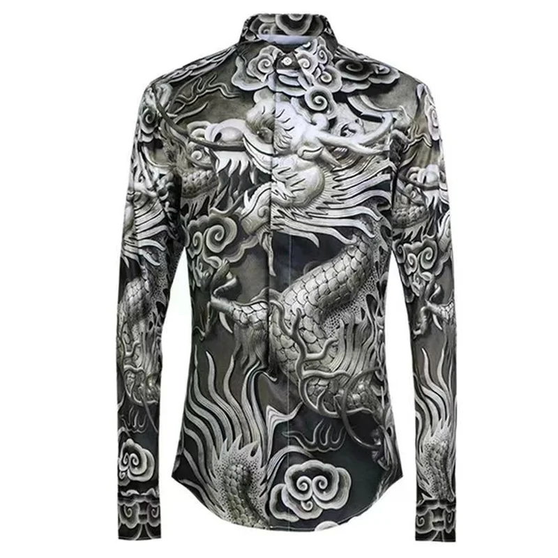 Fashion Brand Spring and Autumn New Style Men's Long Sleeve Shirt, Vintage Green Dragon Temperament Casual Plus Size Shirt
Fashion Brand Spring and Autumn New Style Men's Long Sleeve Shirt, Vintage Green Dragon Temperament Casual Plus Size Shirt
