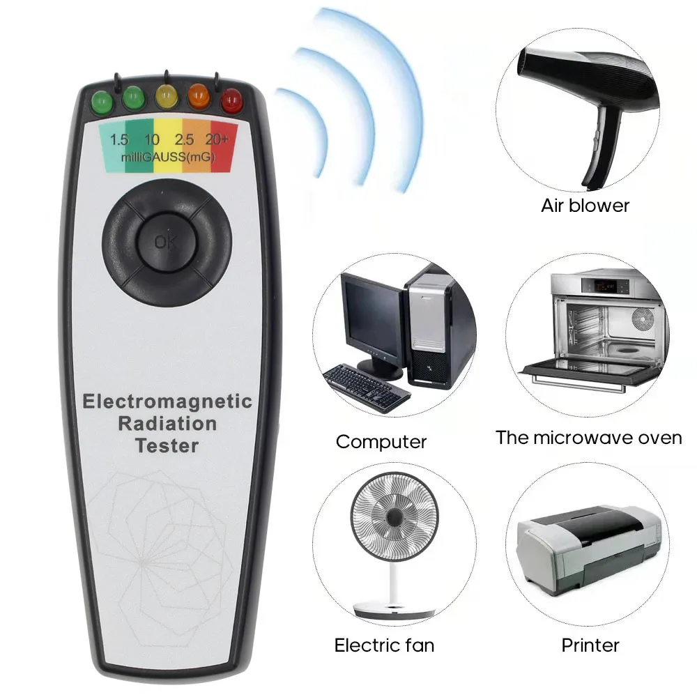 Electromagnetic Field EMF Gauss Meter Ghost Hunting Detector Portable EMF Magnetic Field Detector 5 LED Gauss Meter
Electromagnetic Field EMF Gauss Meter Ghost Hunting Detector Portable EMF Magnetic Field Detector 5 LED Gauss Meter