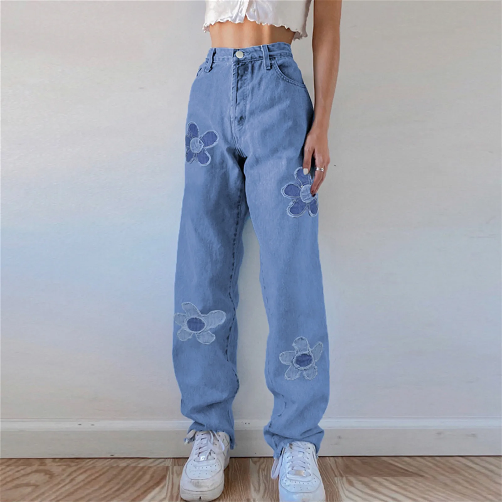 2022 Solid Women Vintage Baggy Jeans Women'S Pockets Wide Leg Cargo Pants Streetwear Casual Low Waist Denim Straight Trousers
2022 Solid Women Vintage Baggy Jeans Women'S Pockets Wide Leg Cargo Pants Streetwear Casual Low Waist Denim Straight Trousers