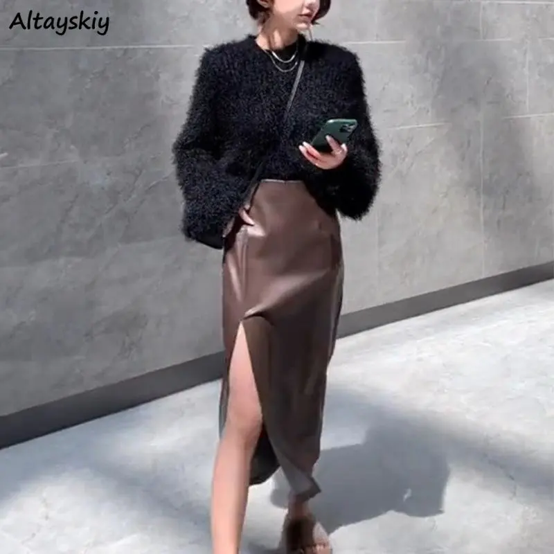 PU Leather Midi Skirts Women BUD Slim Solid Simple Side Slit Sexy Office Ladies All-match Design Elegant Chic Fashion Streetwear
PU Leather Midi Skirts Women BUD Slim Solid Simple Side Slit Sexy Office Ladies All-match Design Elegant Chic Fashion Streetwear