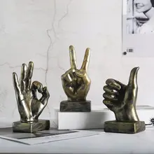 Modern Hand Gesture Sculpture Resin Ornament Figurine Statue Finger Arrangement Home Coffee Shop Decor Adornment Accessories