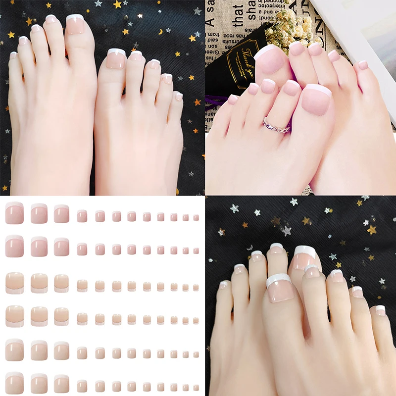 24pcs Fake French ToeNails With Glue Type Removable Square Short Paragraph Nude Color Fashion Manicure False Toe Nails YZL2
24pcs Fake French ToeNails With Glue Type Removable Square Short Paragraph Nude Color Fashion Manicure False Toe Nails YZL2