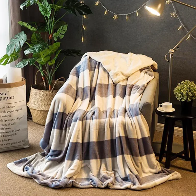 

Autumn Winter Wool Blanket Ferret Cashmere Blanket Warm Blankets Fleece Plaid Super Warm Soft Throw On Sofa Bed