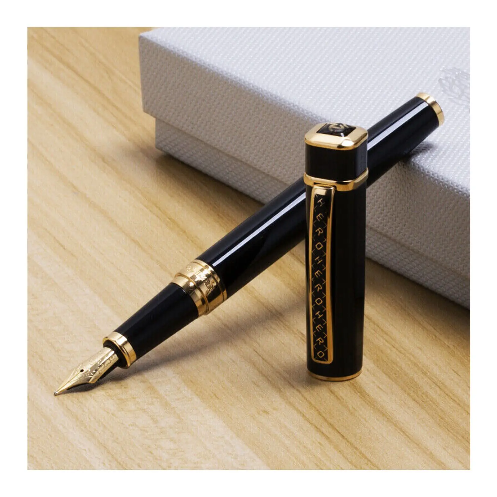 New HERO 979 Fountain Pen Square Cap Golden Plates Clip 0.7mm Nib Metal Ink Pen Office Business school supplies gifts pens
New HERO 979 Fountain Pen Square Cap Golden Plates Clip 0.7mm Nib Metal Ink Pen Office Business school supplies gifts pens