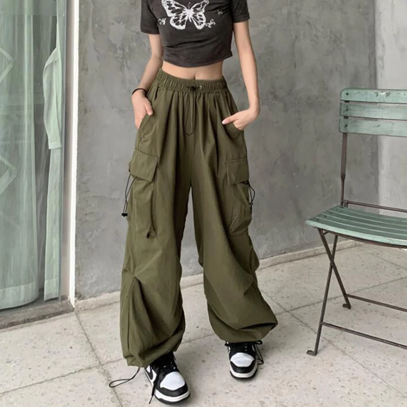 Rimocy Hip Hop Cargo Trousers for Women Streetwear Y2K Wide Leg Pants Woman Korean Elastic Waist Stacked Baggy Pants Female
Rimocy Hip Hop Cargo Trousers for Women Streetwear Y2K Wide Leg Pants Woman Korean Elastic Waist Stacked Baggy Pants Female