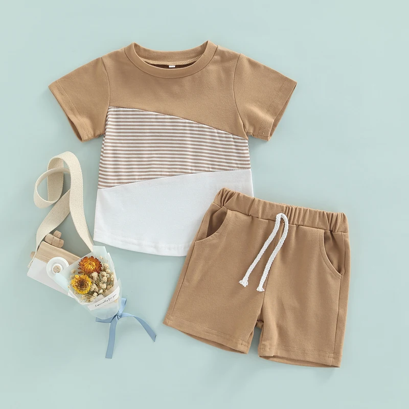 Summer Casual Kids Baby Boys 2PCS Outfits Suit Short Sleeve Patchwork Crew Tees+White Straps Shorts Clothes Fot Toddler Boys
Summer Casual Kids Baby Boys 2PCS Outfits Suit Short Sleeve Patchwork Crew Tees+White Straps Shorts Clothes Fot Toddler Boys