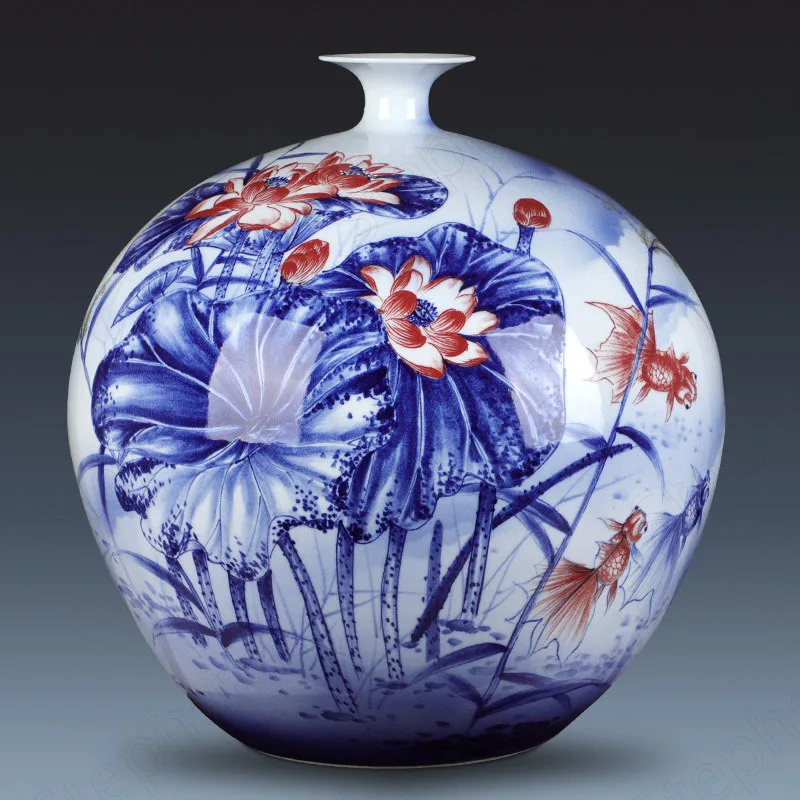Large Hand Painted Lotus Ceramic Vases Chinese Modern Round Flower Vase Ornament Office Desktop Decoration Plant Pots Decorative
Large Hand Painted Lotus Ceramic Vases Chinese Modern Round Flower Vase Ornament Office Desktop Decoration Plant Pots Decorative