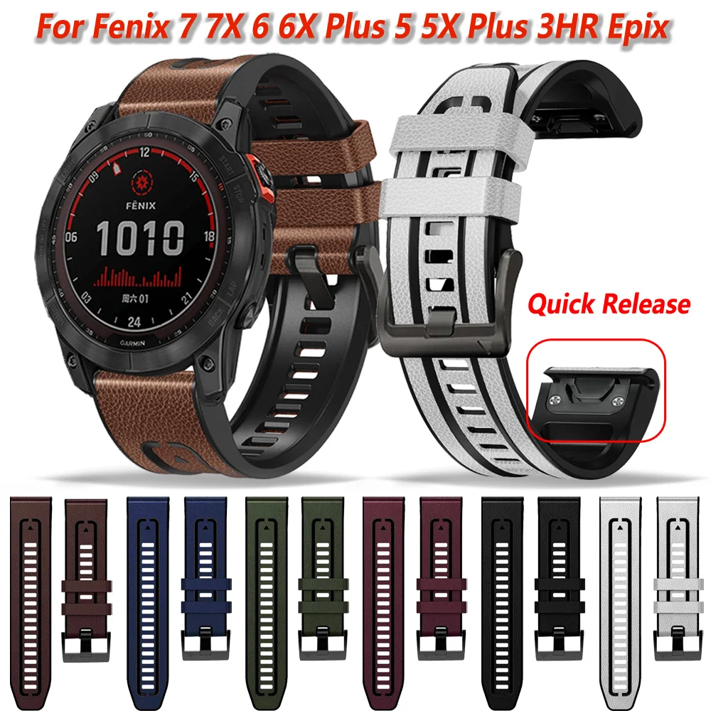 26 22mm Watchband For Garmin Fenix 6 6X Pro 5 5XPlus 3HR 7X 7 Leather Silicone Quick Release Smart Watch Easyfit Wristband Strap
26 22mm Watchband For Garmin Fenix 6 6X Pro 5 5XPlus 3HR 7X 7 Leather Silicone Quick Release Smart Watch Easyfit Wristband Strap