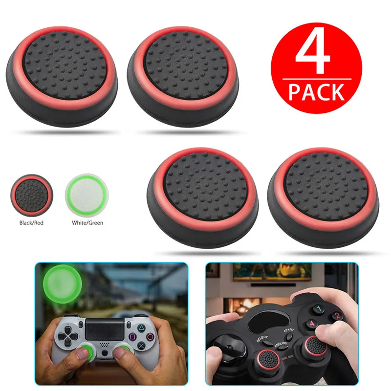 

4pcs Silicone Analog Thumb Stick Grips Cover For Xbox 360 One Playstation 4 For PS4/PS3 Pro Slim Gamepad Cap Joystick Cap Cases