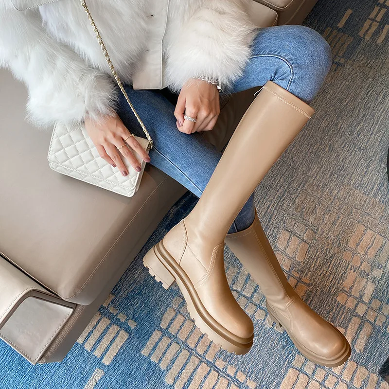 Dilalula Women Platforms Knee High Boots Thick Heels Autumn Winter Genuine Leather Working Casual Shoes Woman Long Boots 2022
Dilalula Women Platforms Knee High Boots Thick Heels Autumn Winter Genuine Leather Working Casual Shoes Woman Long Boots 2022