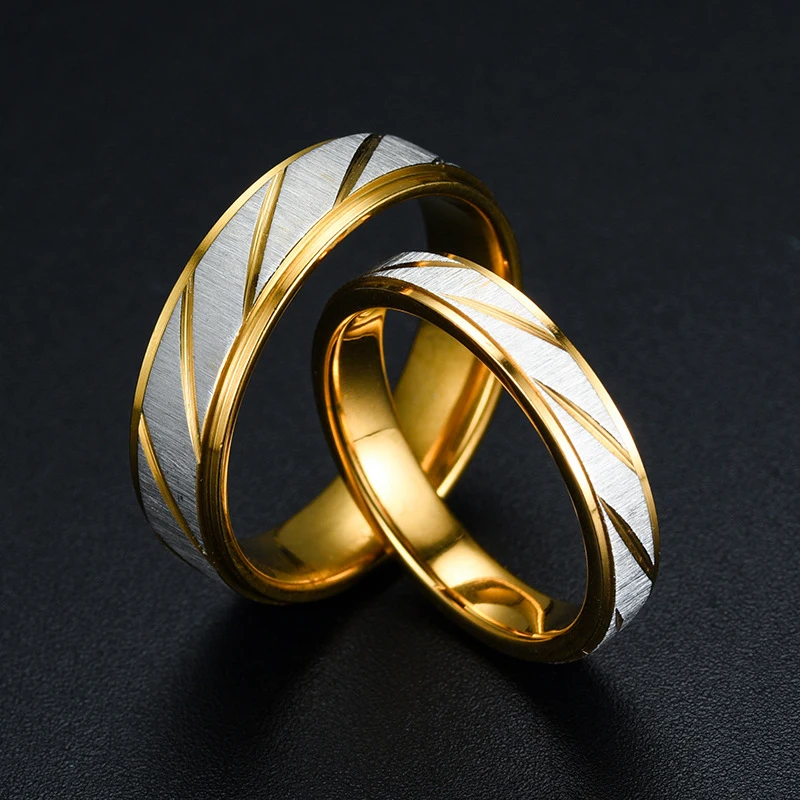 SHOUMAN 6MM Fashionable And Simple Men's Titanium Steel With Gold Wave Pattern 4MM Women's Wedding Jewelry Custom Gift
SHOUMAN 6MM Fashionable And Simple Men's Titanium Steel With Gold Wave Pattern 4MM Women's Wedding Jewelry Custom Gift