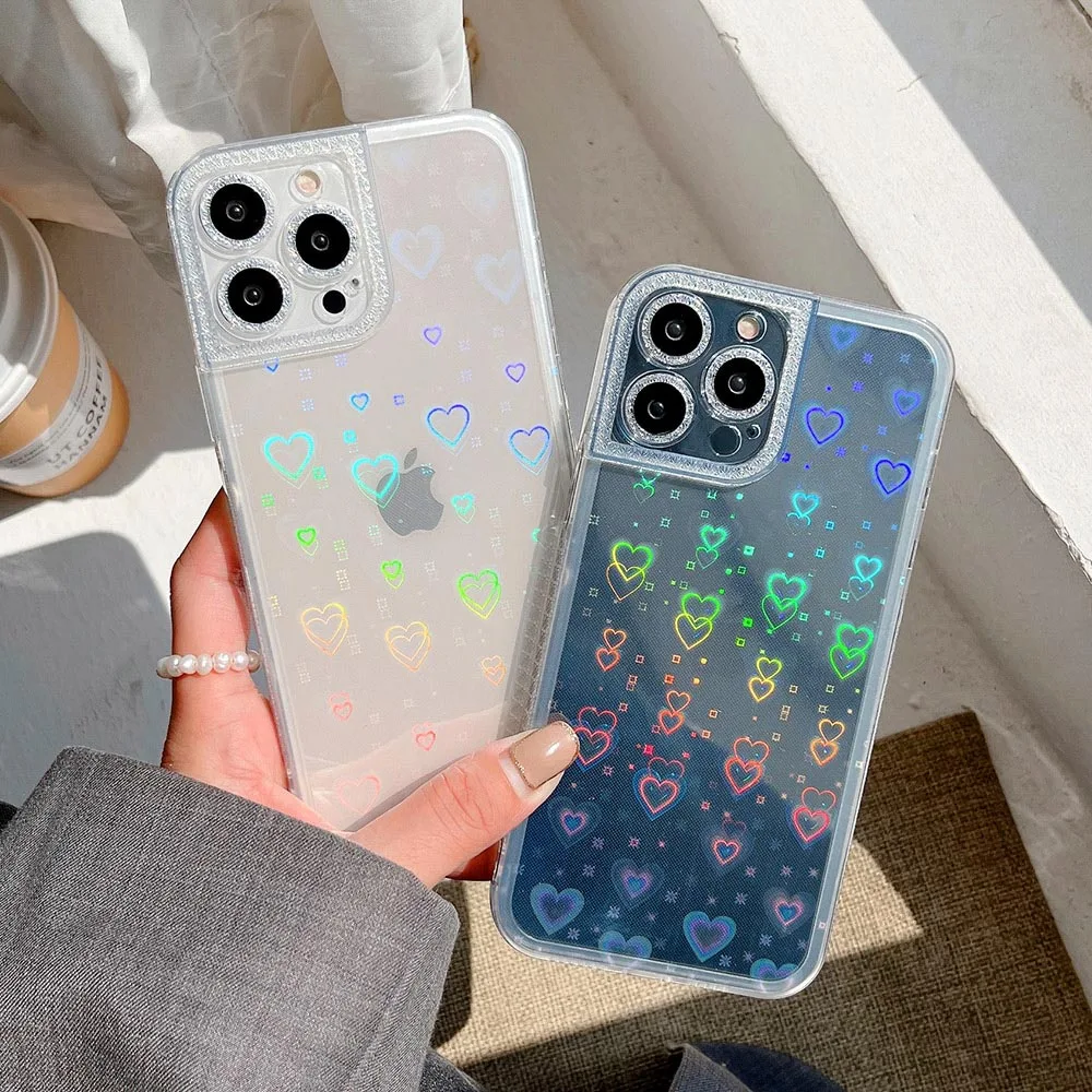 Love Heart Laser Glitter Clear Phone Case For iPhone 13 11 Pro 12 Mini XS Max 8 7 Plus XR X SE 2020 Silicone Soft TPU Back Cover
Love Heart Laser Glitter Clear Phone Case For iPhone 13 11 Pro 12 Mini XS Max 8 7 Plus XR X SE 2020 Silicone Soft TPU Back Cover