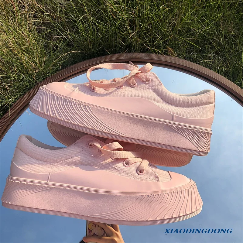 New Pink Canvas Shoes Woman Sneakers Solid Color Platform Casual Shoes Tennis Female Vulcanized Shoes Lace Up Flats Girls New
New Pink Canvas Shoes Woman Sneakers Solid Color Platform Casual Shoes Tennis Female Vulcanized Shoes Lace Up Flats Girls New