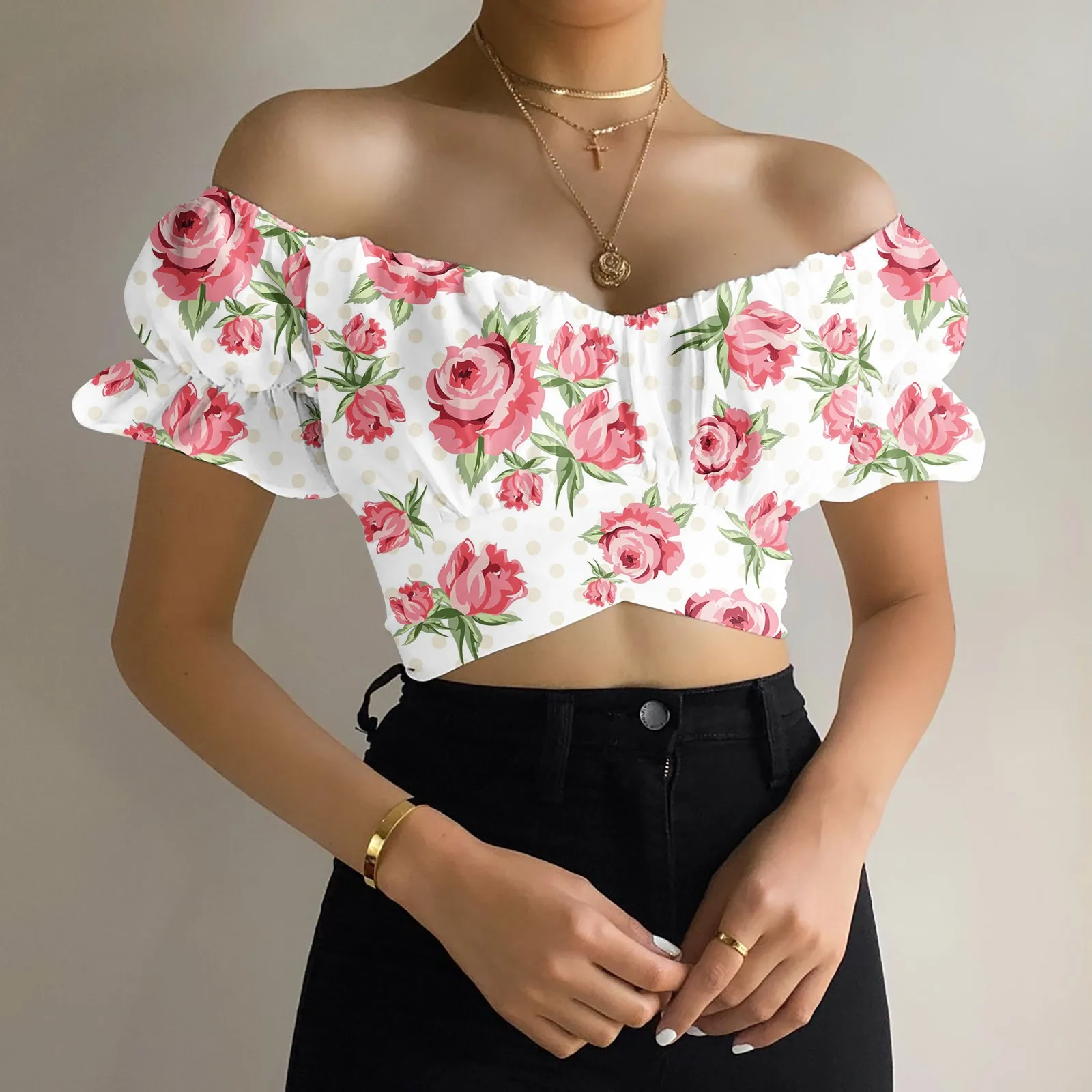 Y2k Crop Tops Women Sexy Off Shoulder Boho Puff Sleeve Blouse Tops Sexy Slash Neck Shirts Beach Floral Backless Blouse Cropped
Y2k Crop Tops Women Sexy Off Shoulder Boho Puff Sleeve Blouse Tops Sexy Slash Neck Shirts Beach Floral Backless Blouse Cropped
