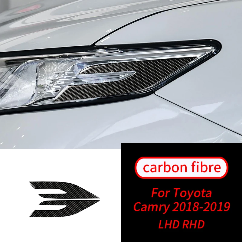 Для Toyota Camry 2018-2019 2 шт. настоящая углеволоконная фара лампа Накладка для бровей аксессуары для салона автомобиля товары для интерьера автомо...
Для Toyota Camry 2018-2019 2 шт. настоящая углеволоконная фара лампа Накладка для бровей аксессуары для салона автомобиля товары для интерьера автомо...