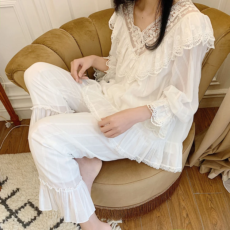 Домашняя одежда, комплект принцессы, одежда для сна, пижама, штаны с воротником, винтажные кружевные женские топы с V-образным вырезом и длин...
Домашняя одежда, комплект принцессы, одежда для сна, пижама, штаны с воротником, винтажные кружевные женские топы с V-образным вырезом и длин...