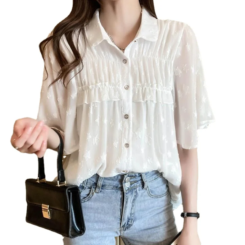 Summer 2023 Design Sense Niche Temperament Super Fairy Chiffon Shirt Loose Slimming and All-Matching Western Style Small Shirt
Summer 2023 Design Sense Niche Temperament Super Fairy Chiffon Shirt Loose Slimming and All-Matching Western Style Small Shirt