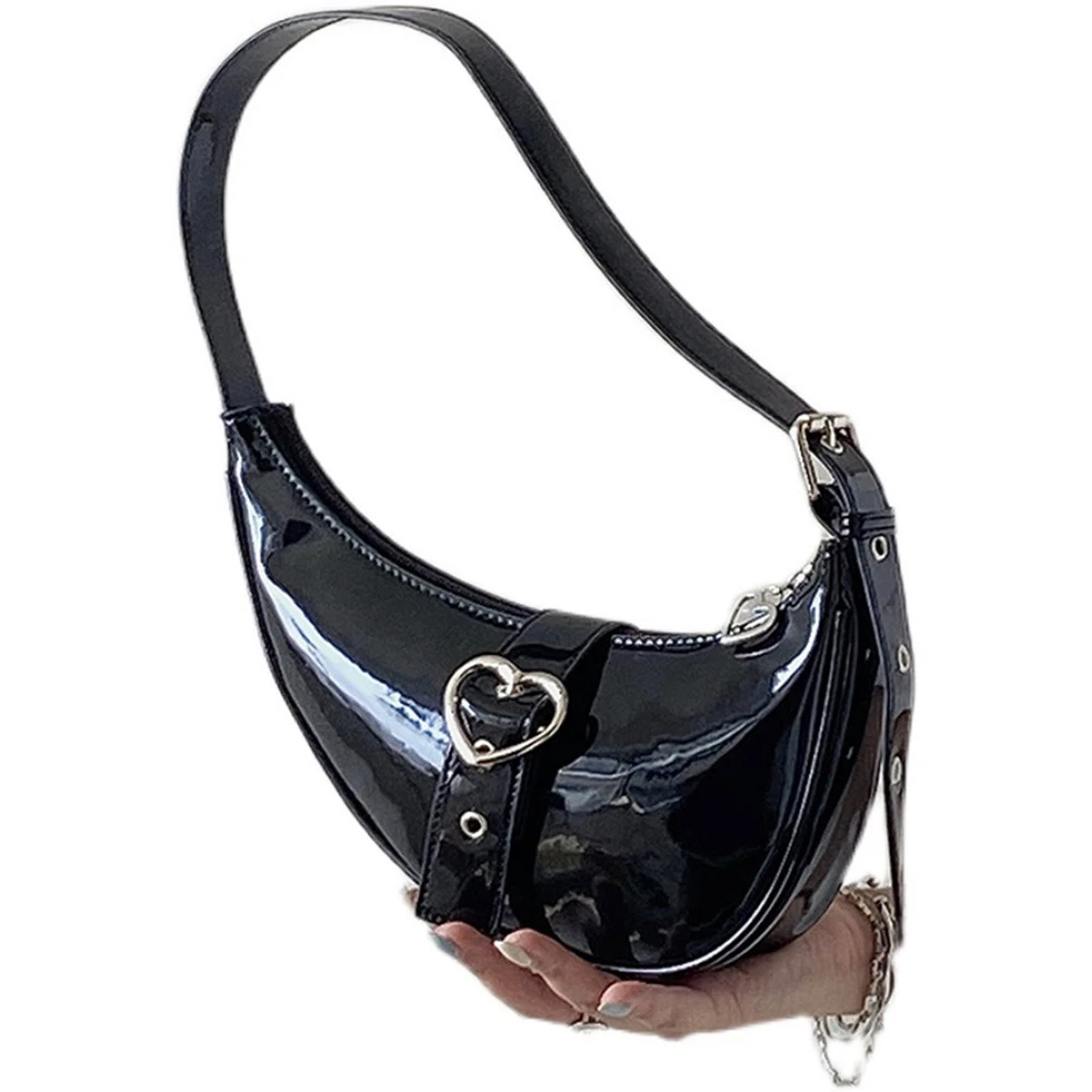 Crescent Moon Women's Underarm Bag Patent Leather Cool Girls Love Heart Shoulder Bags Luxury Design Female Party Purse Handbags
Crescent Moon Women's Underarm Bag Patent Leather Cool Girls Love Heart Shoulder Bags Luxury Design Female Party Purse Handbags