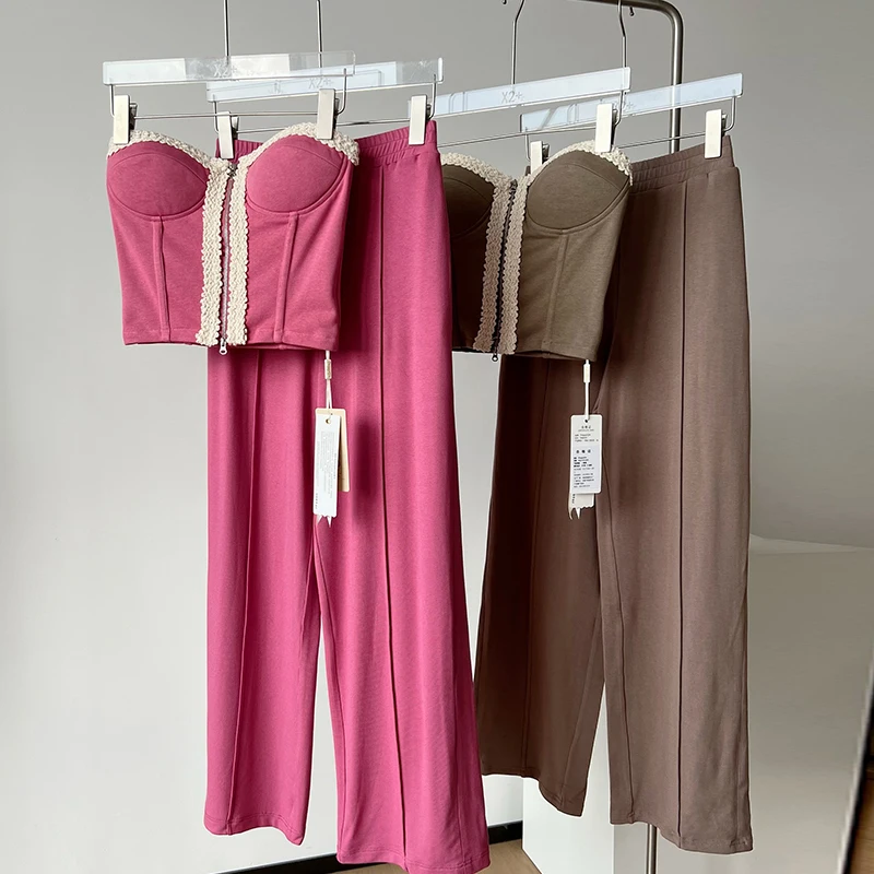 Sexy Tube Top Two Piece Sets Womens Outifits Summer 2022 New High Quality Short Sleeveless Top + Elastic Waist Casual Pants Suit
Sexy Tube Top Two Piece Sets Womens Outifits Summer 2022 New High Quality Short Sleeveless Top + Elastic Waist Casual Pants Suit