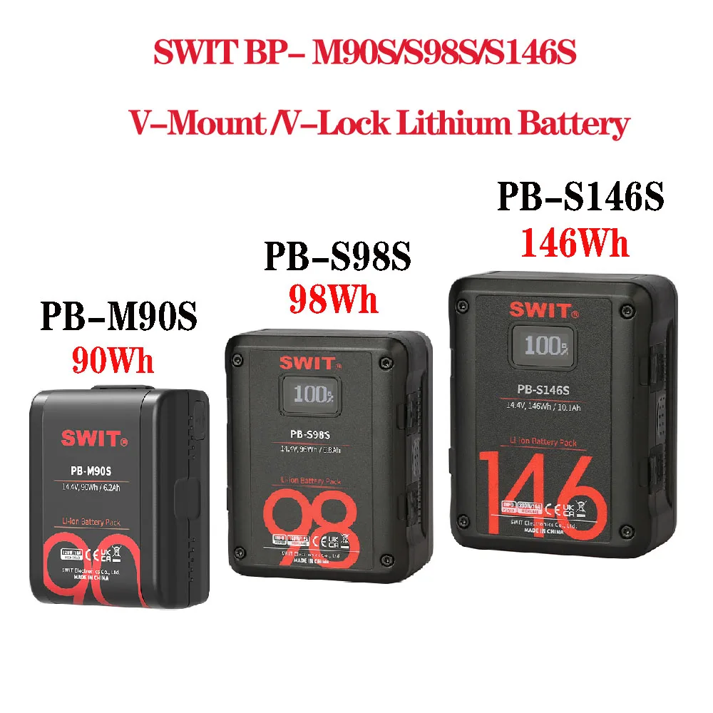 SWIT BP- M90S/S98S/S146S V-Mount /V-Lock lithium battery for D-tap USB Micro pocket battery for cameras smartphones laptops
SWIT BP- M90S/S98S/S146S V-Mount /V-Lock lithium battery for D-tap USB Micro pocket battery for cameras smartphones laptops