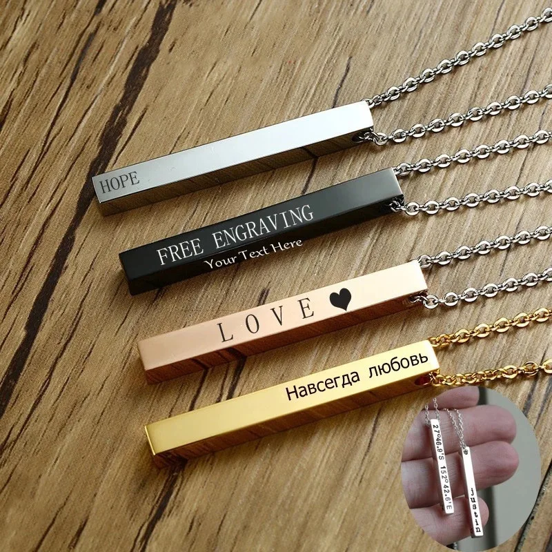 Simple Lettering Long Titanium Steel Necklace Trendy Rectangular Geometric Stainless Steel Pendant For Men Women's Necklace
Simple Lettering Long Titanium Steel Necklace Trendy Rectangular Geometric Stainless Steel Pendant For Men Women's Necklace