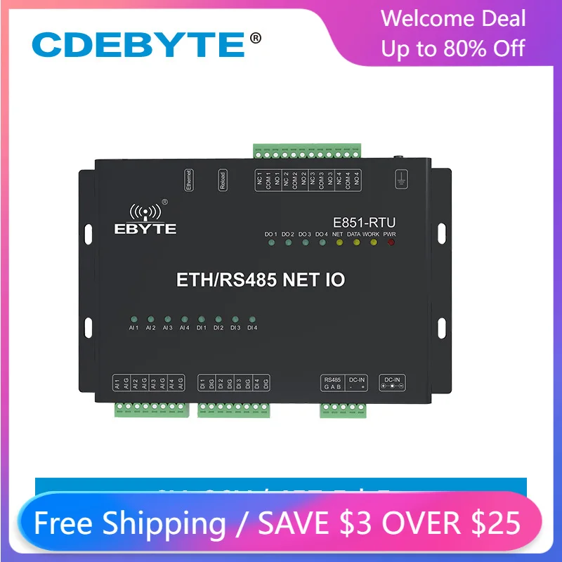 Ethernet RS485 12 Way Network IO Controller Modbus TCP RTU Analog Digital Input Relay Output Master Slaver Socket Connection
Ethernet RS485 12 Way Network IO Controller Modbus TCP RTU Analog Digital Input Relay Output Master Slaver Socket Connection