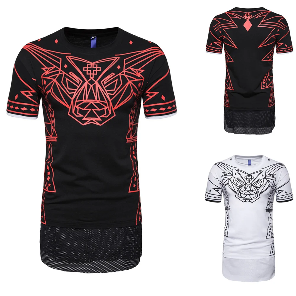 Men's High Street Printed T-shirt 2019 Summer New Pullover Medium and Long Mesh Short-sleeved Shirt Men
Men's High Street Printed T-shirt 2019 Summer New Pullover Medium and Long Mesh Short-sleeved Shirt Men