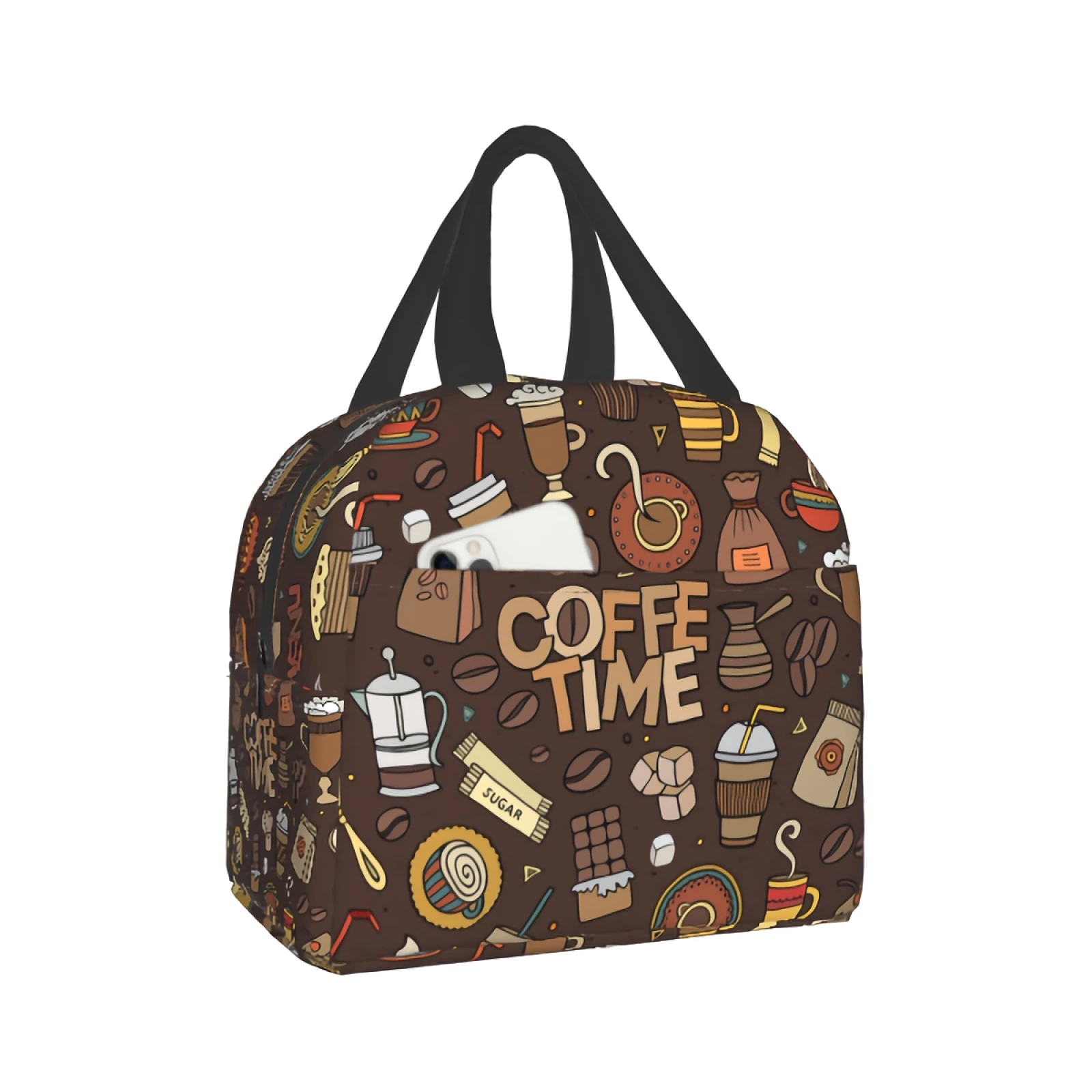 Coffee Time Lunch Bag Cartoon Coffee Tote Bag Brown Insulated Lunch Bag for Women Men Teen Girls Boys
Coffee Time Lunch Bag Cartoon Coffee Tote Bag Brown Insulated Lunch Bag for Women Men Teen Girls Boys