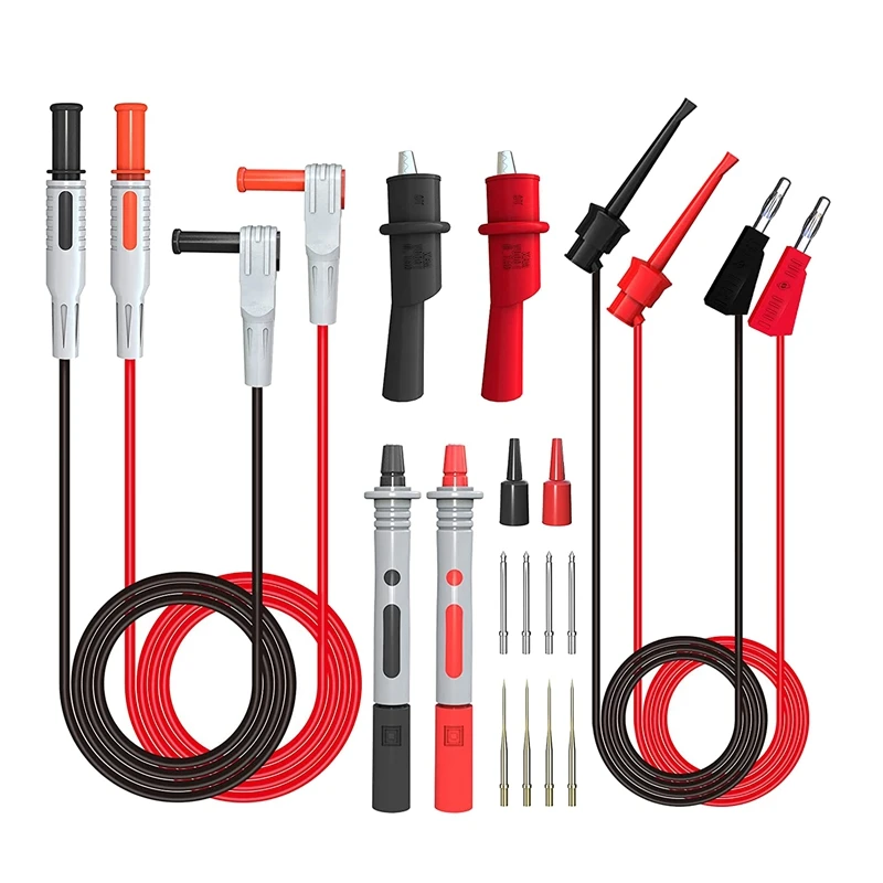 Multimeter Test Leads Kit With Alligator Clips Banana Plug To Mini Grabber Test Hook Clips Wire Precision Probes Set
Multimeter Test Leads Kit With Alligator Clips Banana Plug To Mini Grabber Test Hook Clips Wire Precision Probes Set