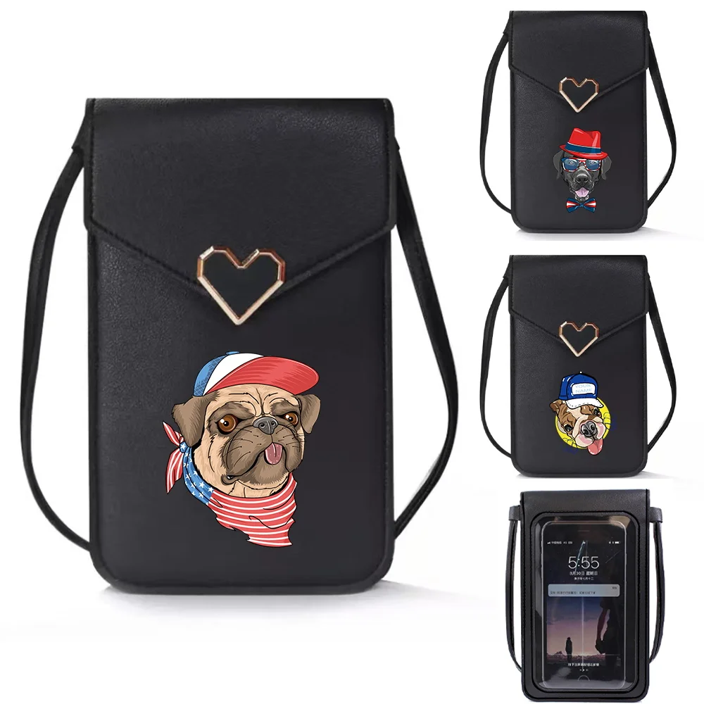 Mobile Phone Bag Wallets PU Leather Messenger Bags Dog Print Shoulder Bag Handbags Universal Small Touch Screen Cell Phone Pack
Mobile Phone Bag Wallets PU Leather Messenger Bags Dog Print Shoulder Bag Handbags Universal Small Touch Screen Cell Phone Pack