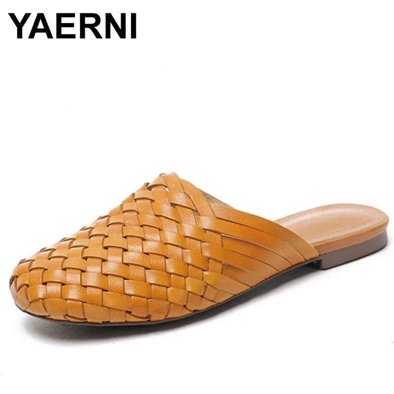 Retro High Heel Slippers Genuine Leather Outdoor Slippers Thick Heel Closed Toe Slippers Luxury Weave Beach Slippers
Retro High Heel Slippers Genuine Leather Outdoor Slippers Thick Heel Closed Toe Slippers Luxury Weave Beach Slippers