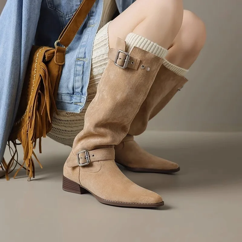 Women Knee-high Boots Autumn New Arrival Fashion Double Belt Slip-on Buckle Shoes Handmade Elegant Office Lady Party Long Boot
Women Knee-high Boots Autumn New Arrival Fashion Double Belt Slip-on Buckle Shoes Handmade Elegant Office Lady Party Long Boot