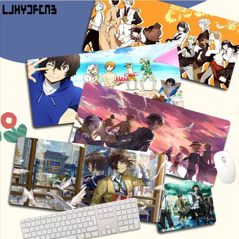 

LJHYDFCNB Bungou Stray Dogs Mousepad girl pad Mat Rubber Gaming mousepad Desk Mat Size for large Edge Locking Game Keyboard Pad