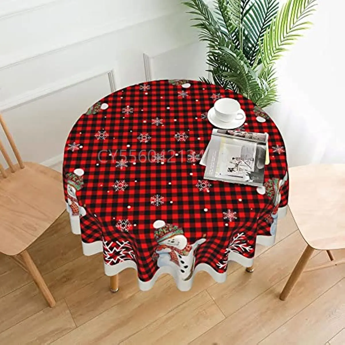 Christmas Tablecloth Red and Black Buffalo Plaid Round Tablecloth 60 Inch Xmas Snowman Table Cloth for Rustic Farmhouse Kitchen
Christmas Tablecloth Red and Black Buffalo Plaid Round Tablecloth 60 Inch Xmas Snowman Table Cloth for Rustic Farmhouse Kitchen