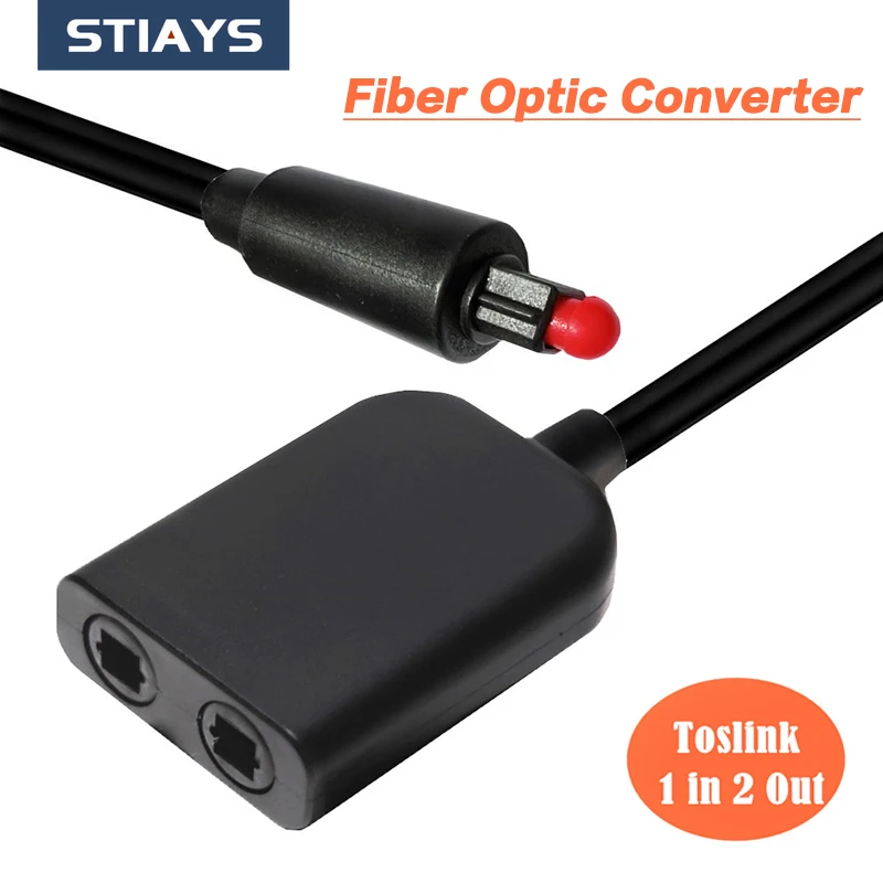 STIAYS Toslink Digital Fiber Optical Audio Splitter 6 Fiber Cores 1 Input 2 Output Optical Splitter Adapter for CD DVD X-Box 360
STIAYS Toslink Digital Fiber Optical Audio Splitter 6 Fiber Cores 1 Input 2 Output Optical Splitter Adapter for CD DVD X-Box 360